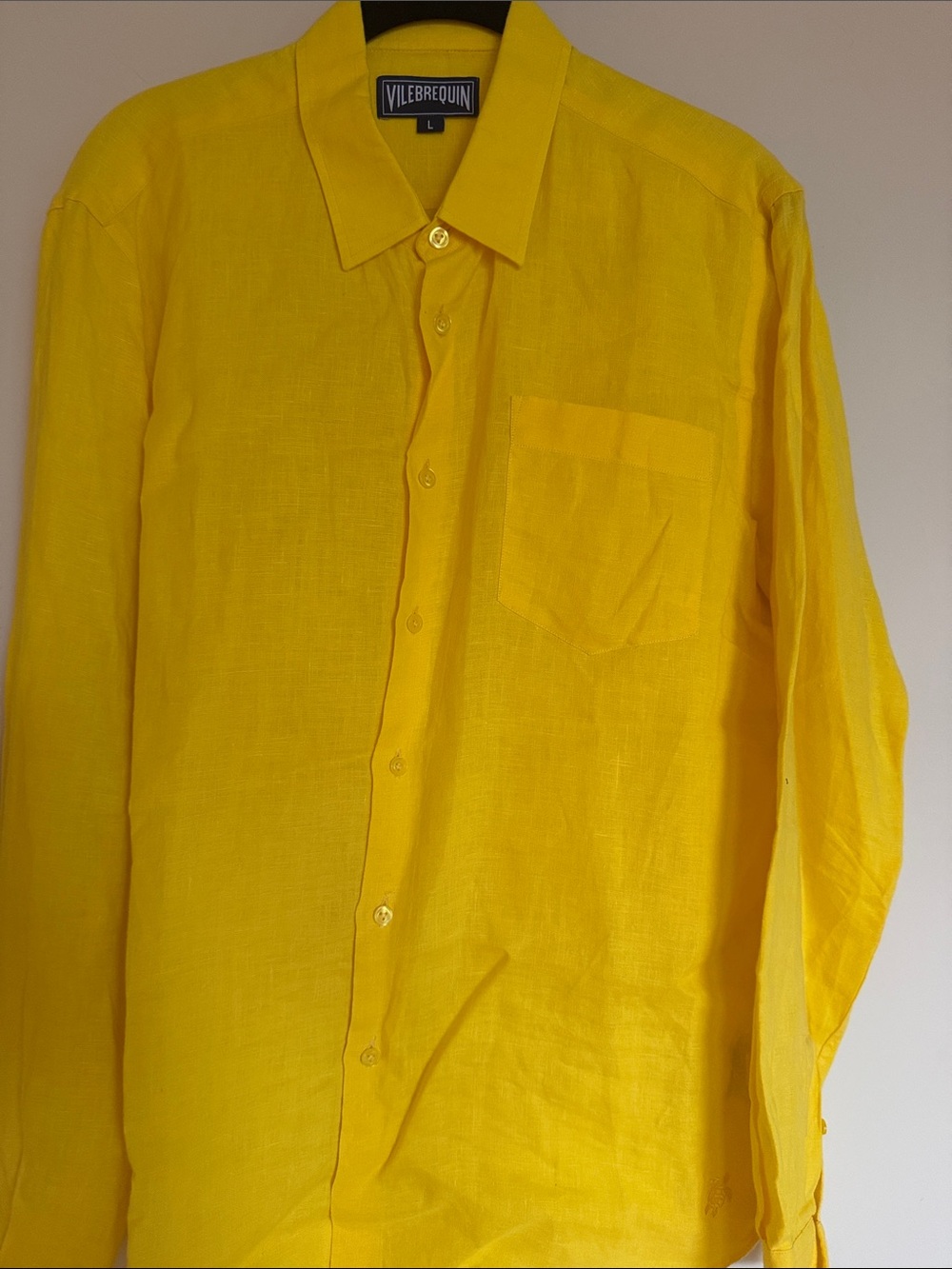 Vilebrequin Bright Yellow Linen Button-Down Shirt